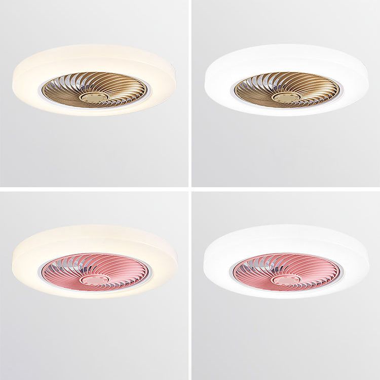 Luz de ventilador circular de estilo macarrón LED acrílico LED Semi Flush Mount Lighture