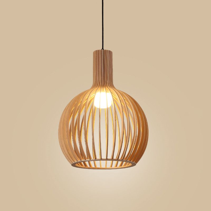 Modern Style Geometric Down Lighting Wood 1 Light Hanging Ceiling Lights