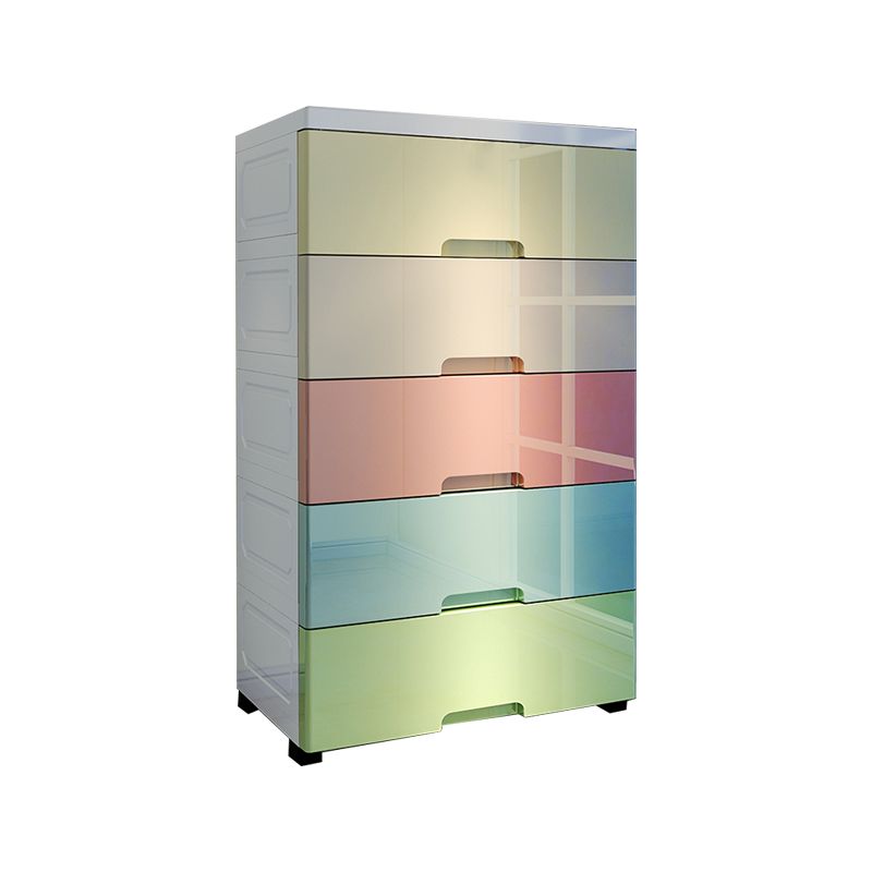 Plastic Kid's Wardrobe Modern Style Armoire Cabinet with Drawers