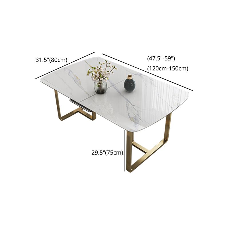 Glam 1/4/5/7 Pieces Scalable Dinette Set with White Sintered Stone Top Dining Table Set