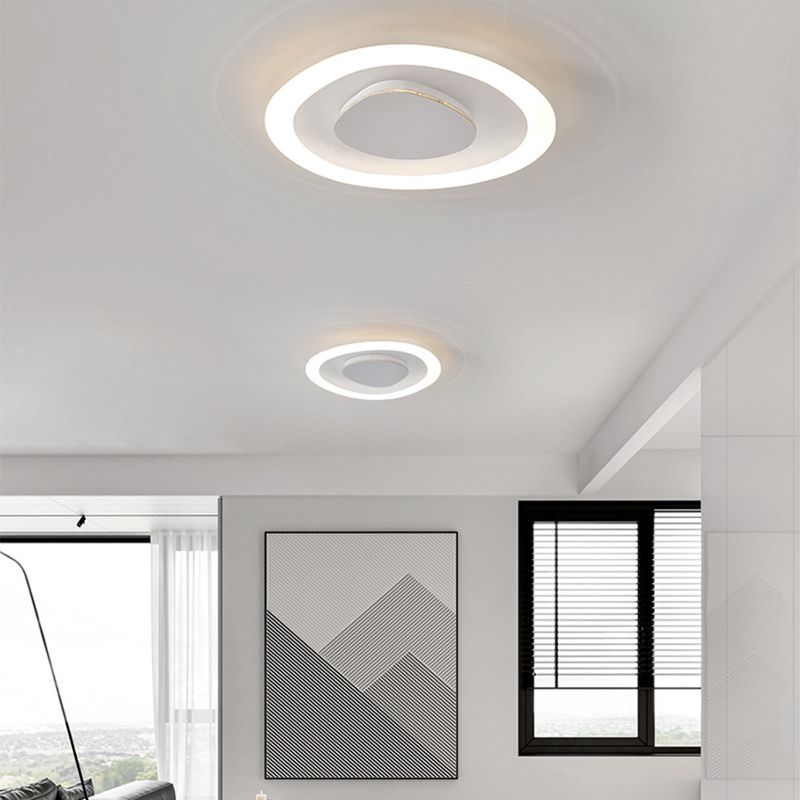 Single White Flush Mount Lighting Unique Acrylic Ceiling Light for Bedroom