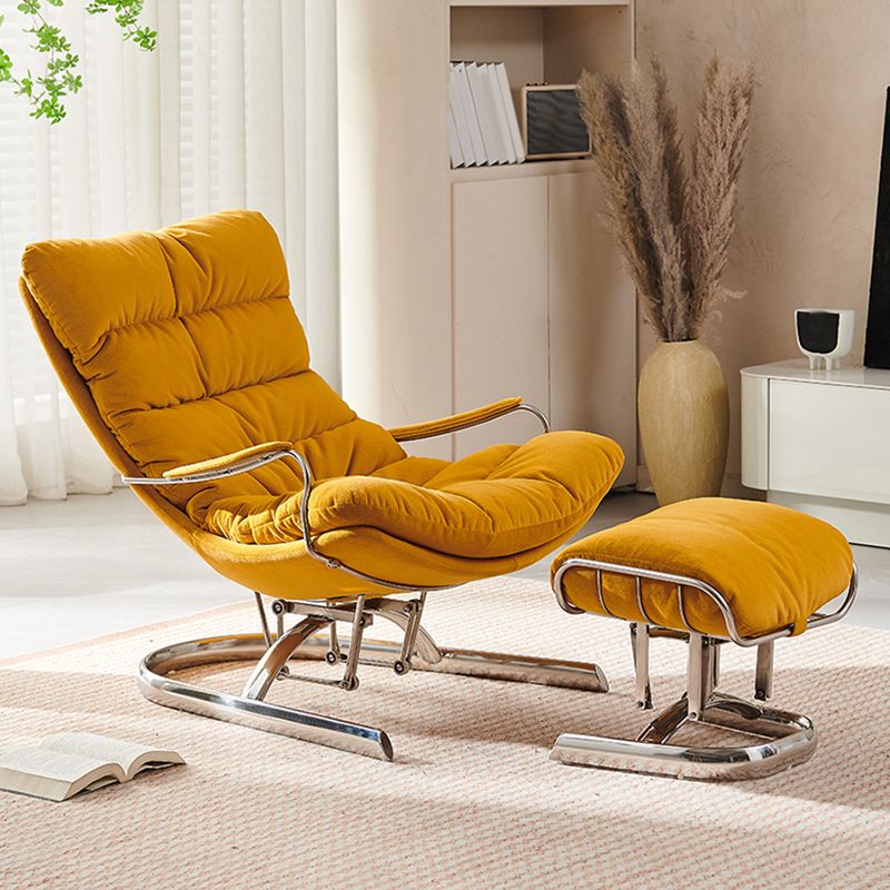 Yellow Standard Recliner with Extended Footrest in Microsuede