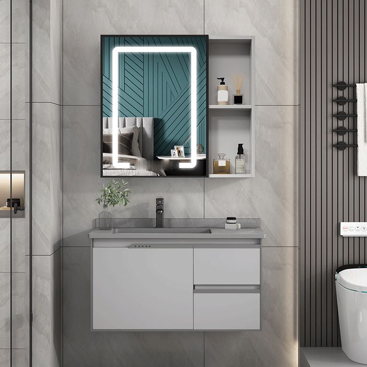 Modern Bathroom Sink Vanity Wall Mount Bathroom Vanity Set with Mirror