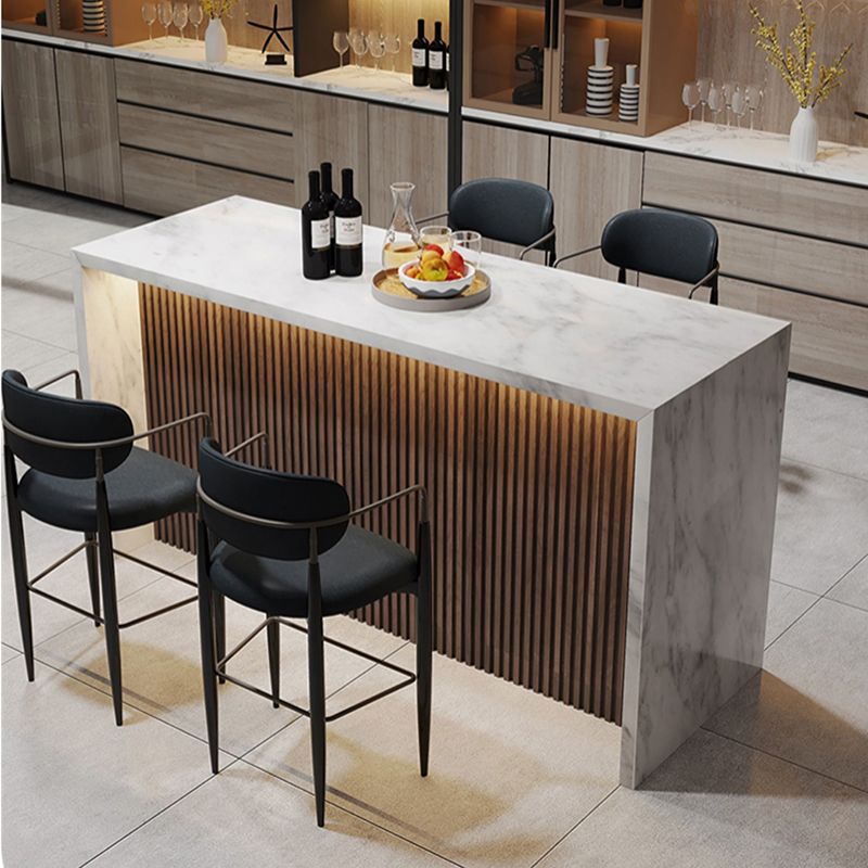 Modem & Contemporary Rectangle Stone Bar Stool Table for Living Room