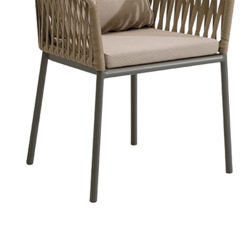 Contemporary Metal Outdoors Dining Chairs Open Back Outdoor Bistro Chairs