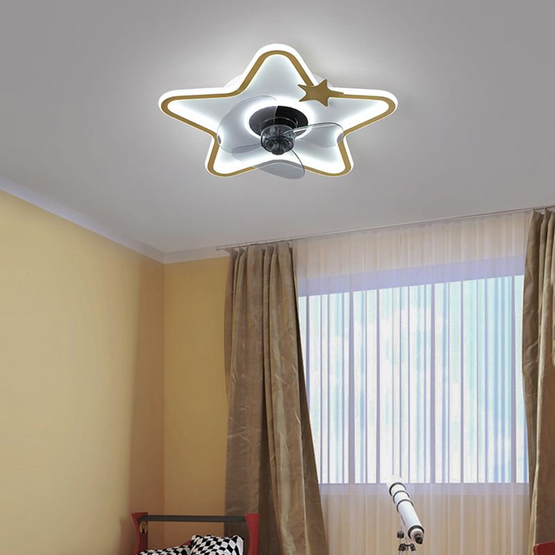 Modern Style Ceiling Fan Light LED Ceiling Mount Lamp with Acrylic Shade for Bedroom