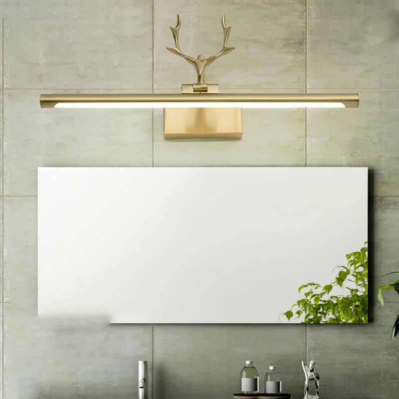 Postmodern Brass Vanity Light Straight 1 Light LED Mirror Light for Bathroom