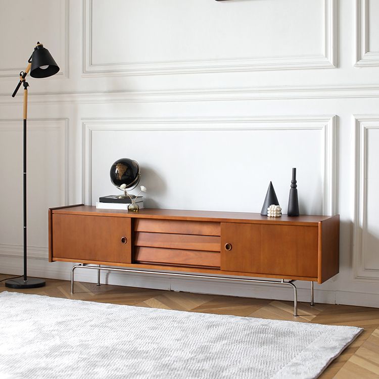 Wooden TV Media Stand Scandinavian TV Media Console with 3 Drawers