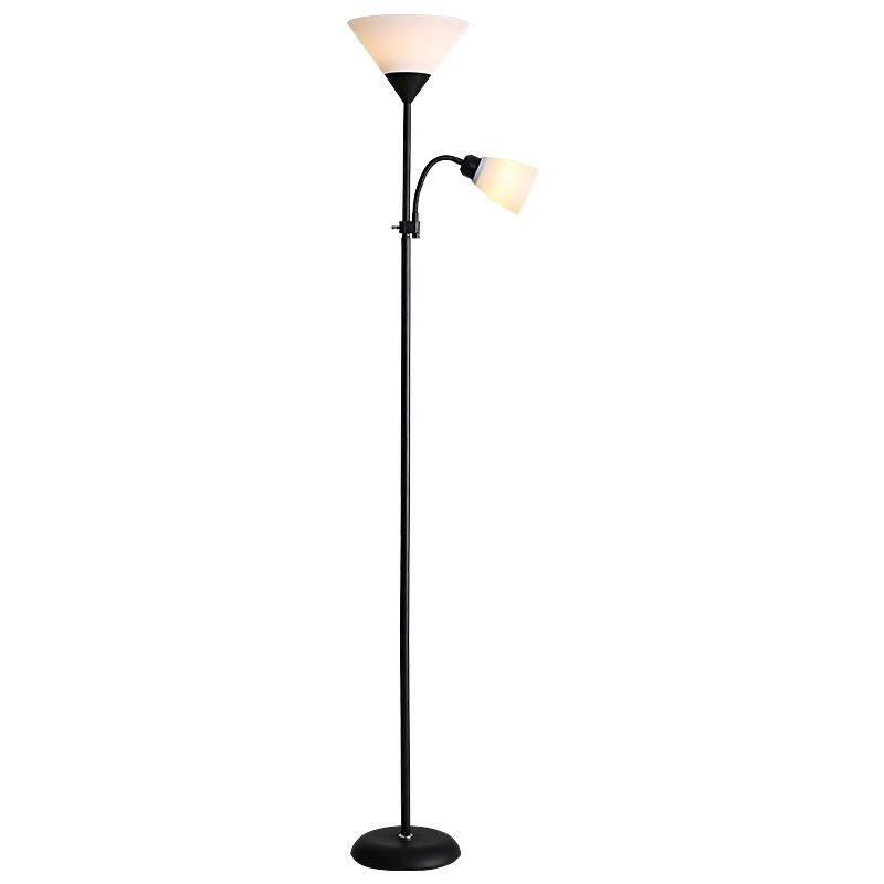 Acrylic Torchiere Floor Lamp Country Living Room Standing Light with Flexible Arm