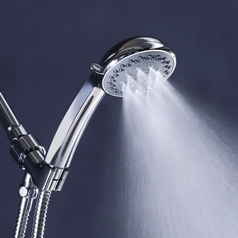 Round Handheld Shower Head in Silver Leak Resistant Wall-Mount Showerhead