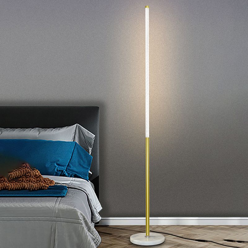 Linear Shape Metal Floor Lights Modern 1-Light Floor Lamp for Living room