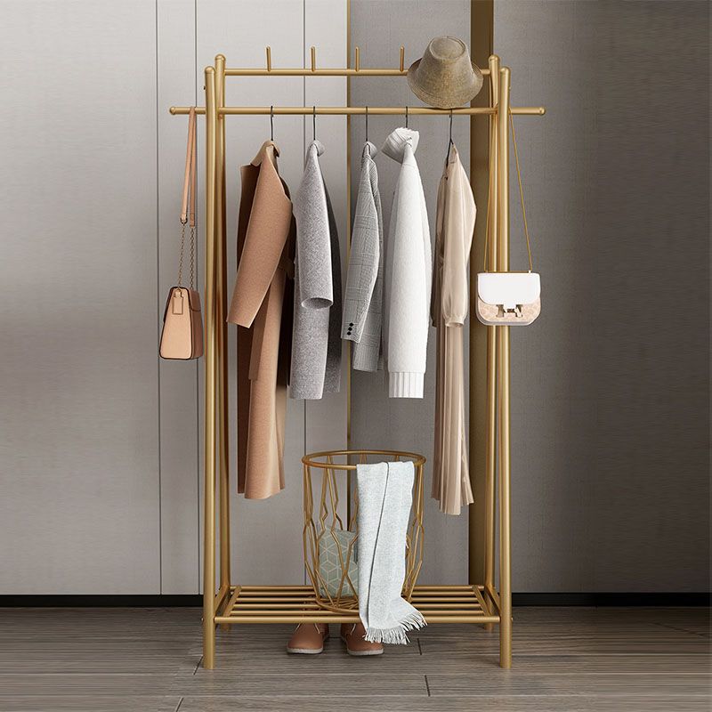 Modern Style Coat Rack Metallic Hooks Design Free Standing Coat Rack with Shelves