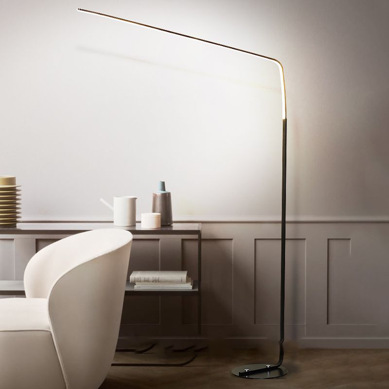 Metal Linear Shape Floor Lights Modern Style 1-Light Floor Lamp