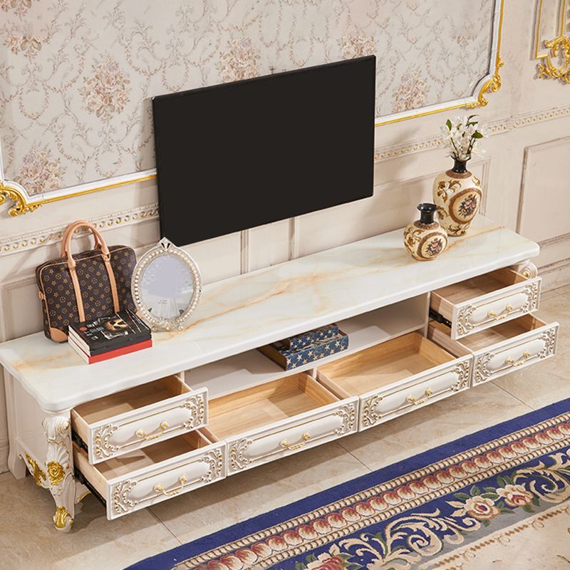 Glam TV Stand Console Open Storage TV Media Console with 6 Drawers