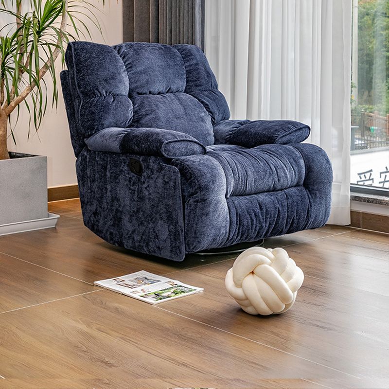 Modern Standard Recliner with Footrest and Tufted Back in Solid Color