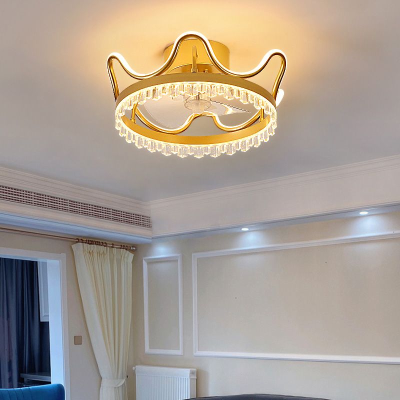 Lampada per ventola del soffitto a forma di corona a forma di letto LED LED MODERNISTA LED LED