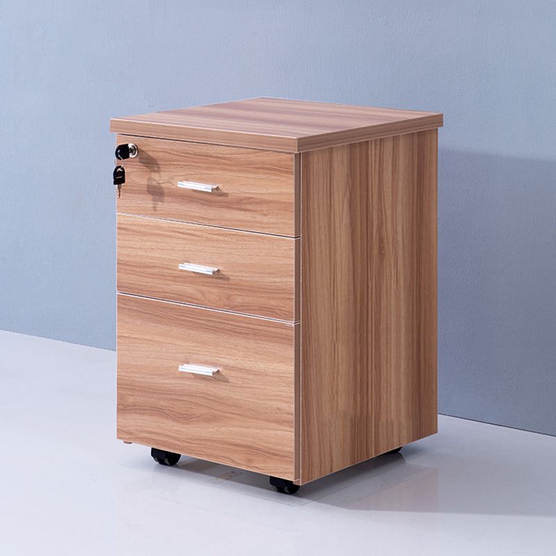 Modern Cabinet Wood with Locking Drawers Filing Cabinet on Castors