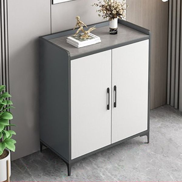 Contemporary Style Sideboard Stone Adjustable Shelving Side Board with Cabinets