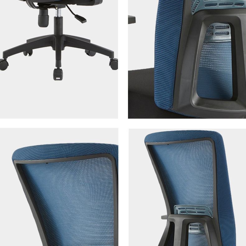 Fixed Arms Office Chair Microfiber Desk High Back Chair Wheels Ergonomic