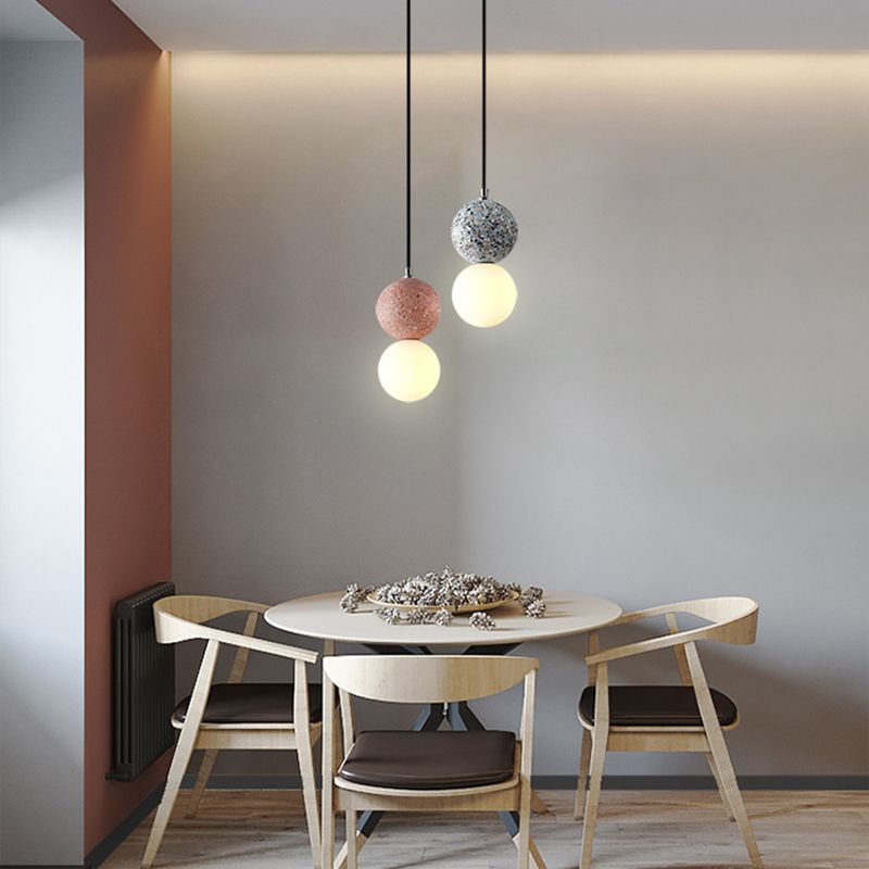 Modern Mini Hanging Pendant Light Cement 1-Light Drop Pendant for Dining Room