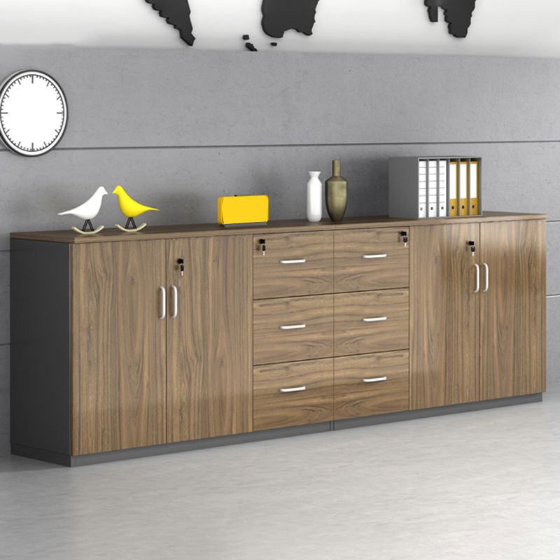 Contemporary Lateral Filing Cabinet Wood Filing Cabinet with Lock and Storage