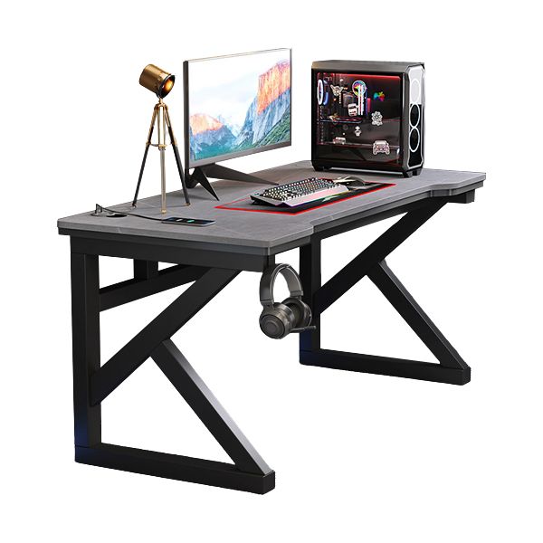 Industrial Stone Gaming Desk 29.53" Tall Computer Desk with Sled Base