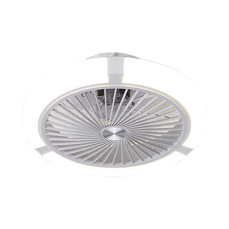 Nordic Round Fan Light Fixture Acrylic Bedroom LED Semi Flush Ceiling Light with Remote