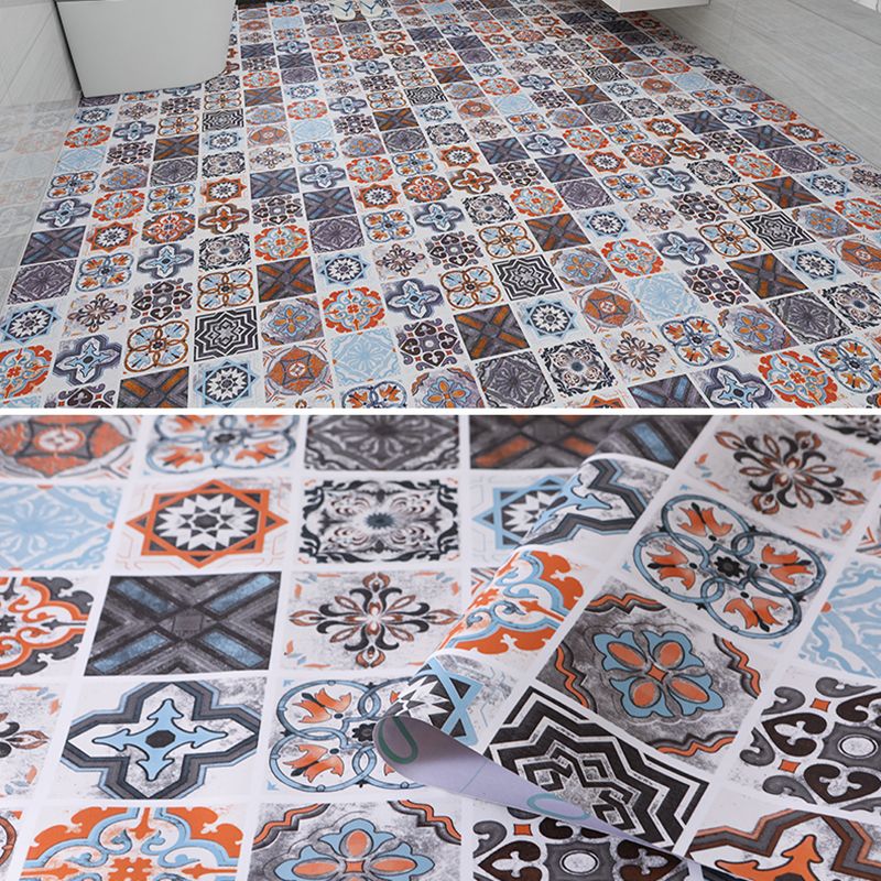 Modern Vinyl Floor Planks Peel and Stick Geometric Printed PVC Flooring