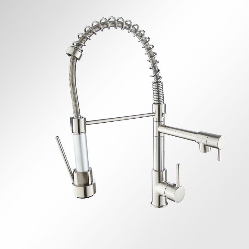 Modern Farmhouse Faucet Spout Double Levers Kitchen Faucet High Arch Filler with Sprayer