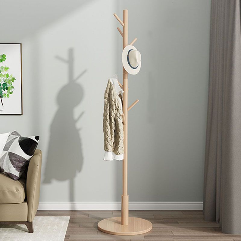 Modern Hall Tree Hanger Hooks Entryway Kit Beech Wood Coat Rack