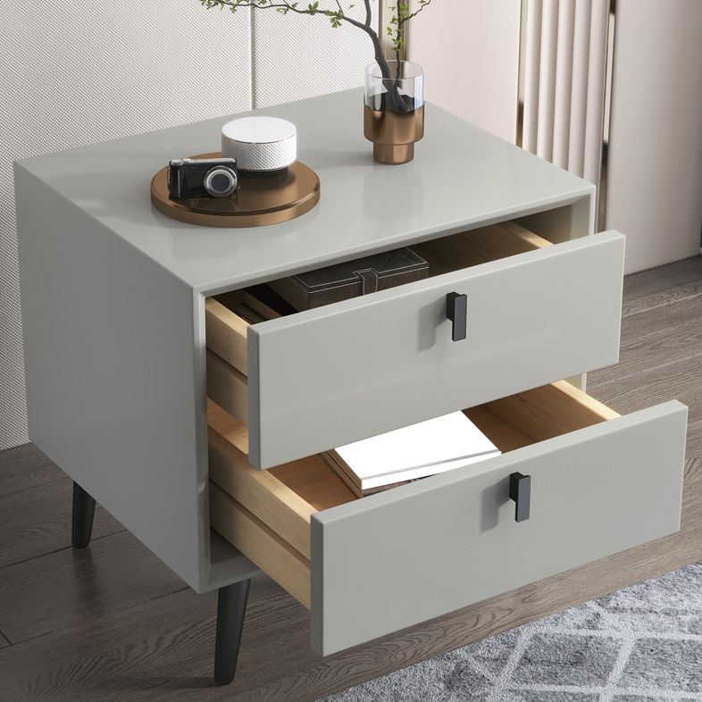 Contemporary Bed Nightstand Solid Wood Night Table with Drawers