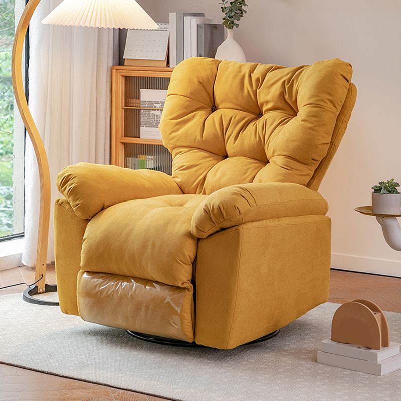 Microsuede Recliner Chair Solid Color Standard Recliner Chair with Tufted Back