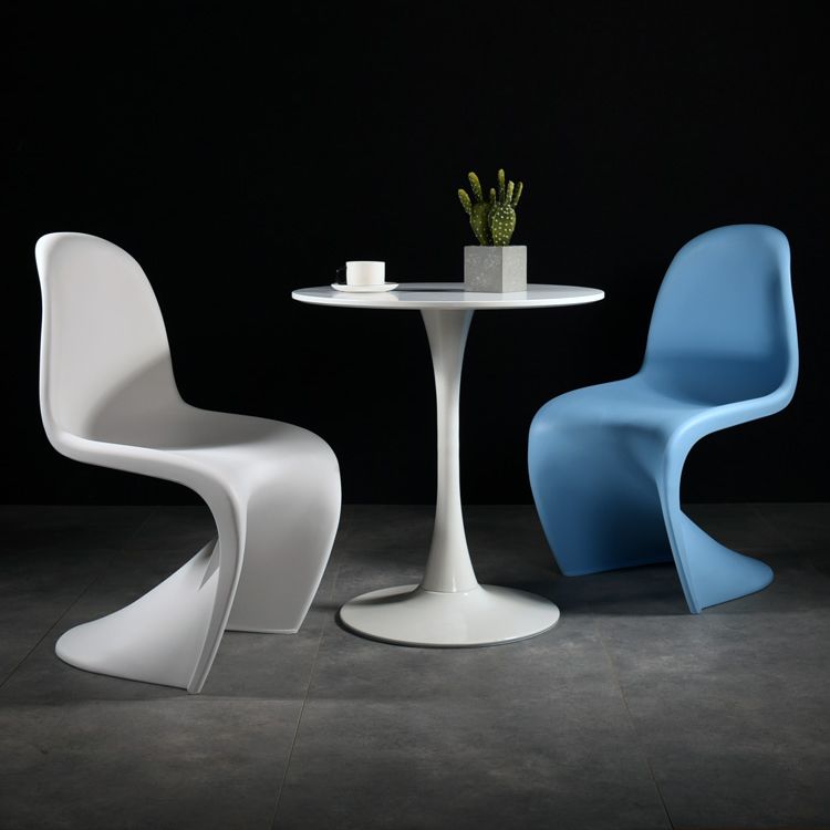 Modern Style Dining Chair Plastic Dining Armless Side Chairs for Kitchen