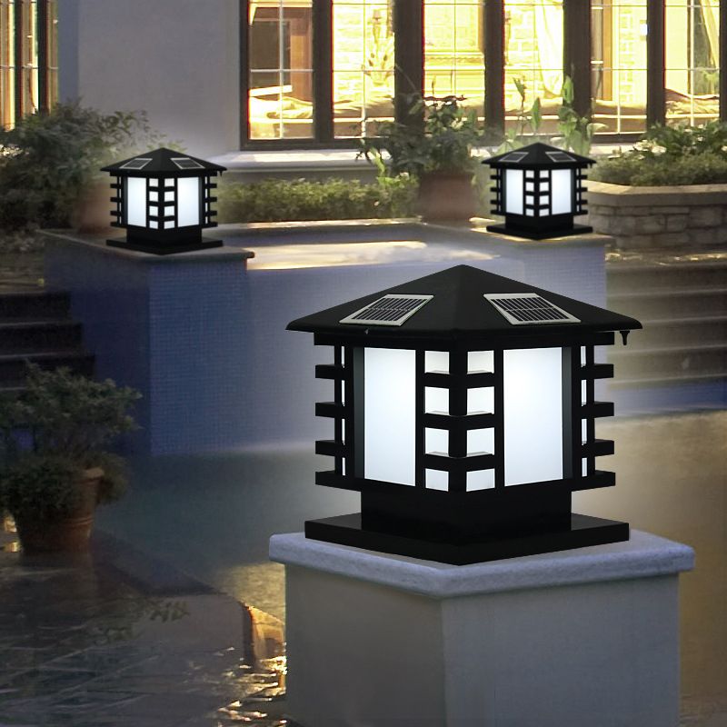 Contemporary Pillar Lamp Household Outdoor Lamp for Backyard