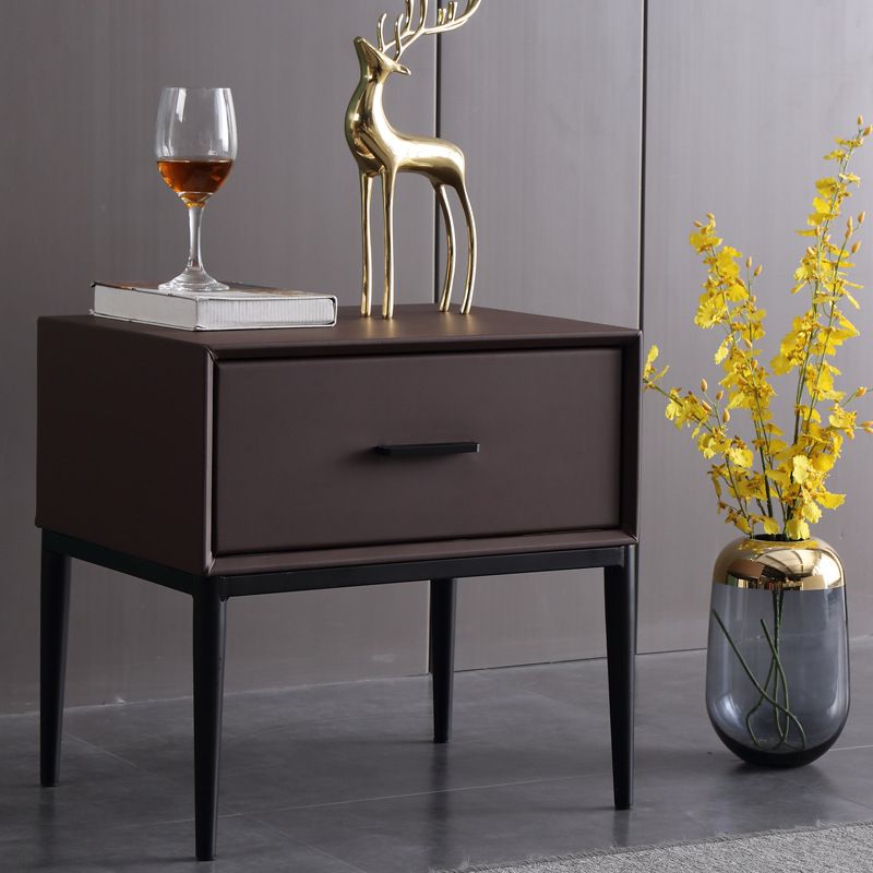 Modern Accent Table Nightstand Solid Wood Bed Nightstand with Legs