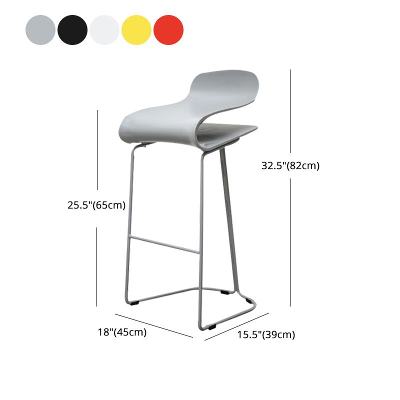 Industrial Iron Simple Barstool Indoor Tall Stool with ABS Seat