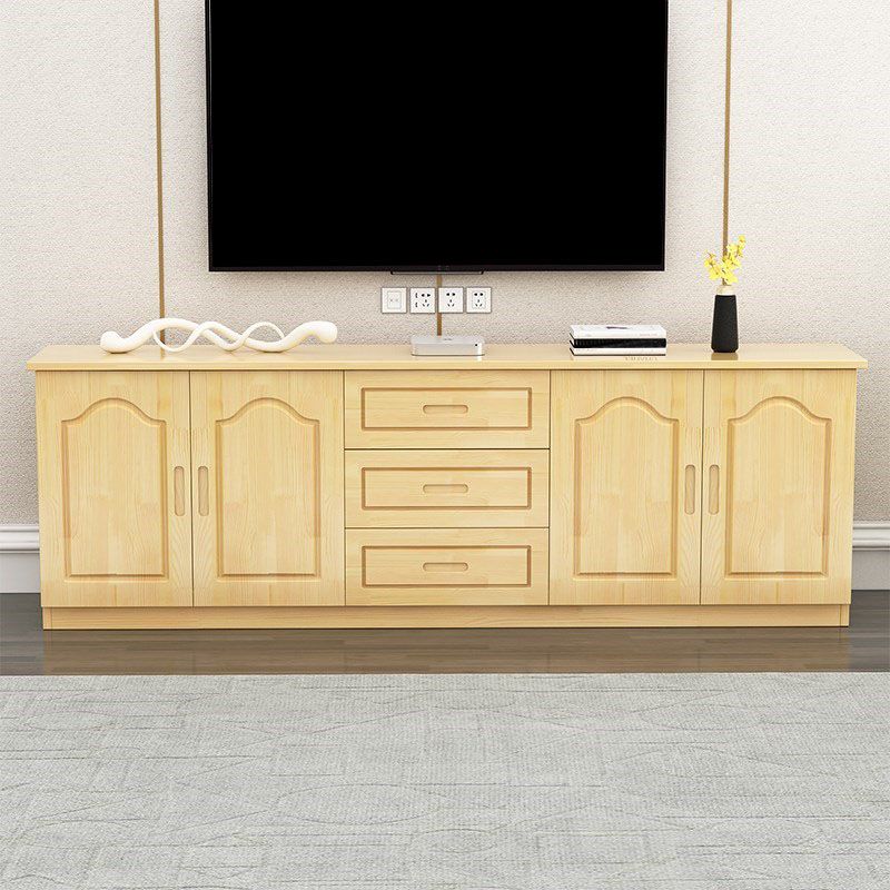 Wooden Enclosed Storage TV Stand Modern TV Cabinet with Storage