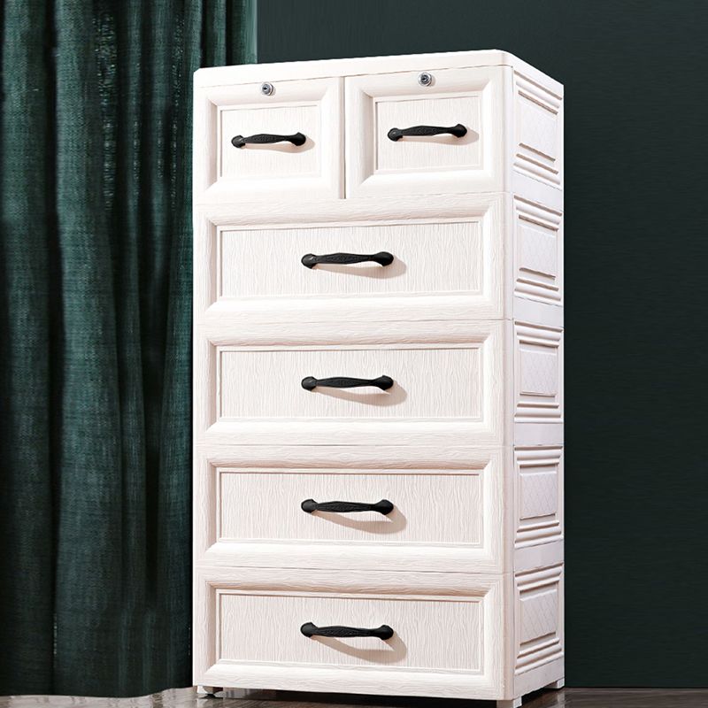 Scandinavian Nursery Dresser Plastic Kids Nightstand with 5/6 Drawers