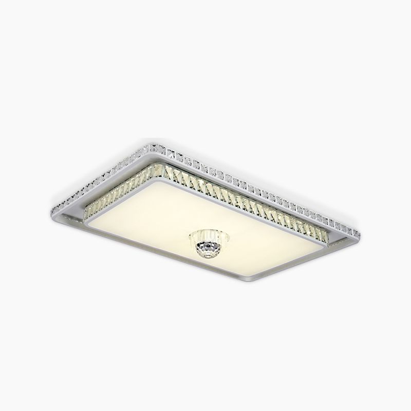 Crystal Square Ceiling Mounted Light Modern Bluetooth LED White Ceiling Lighting