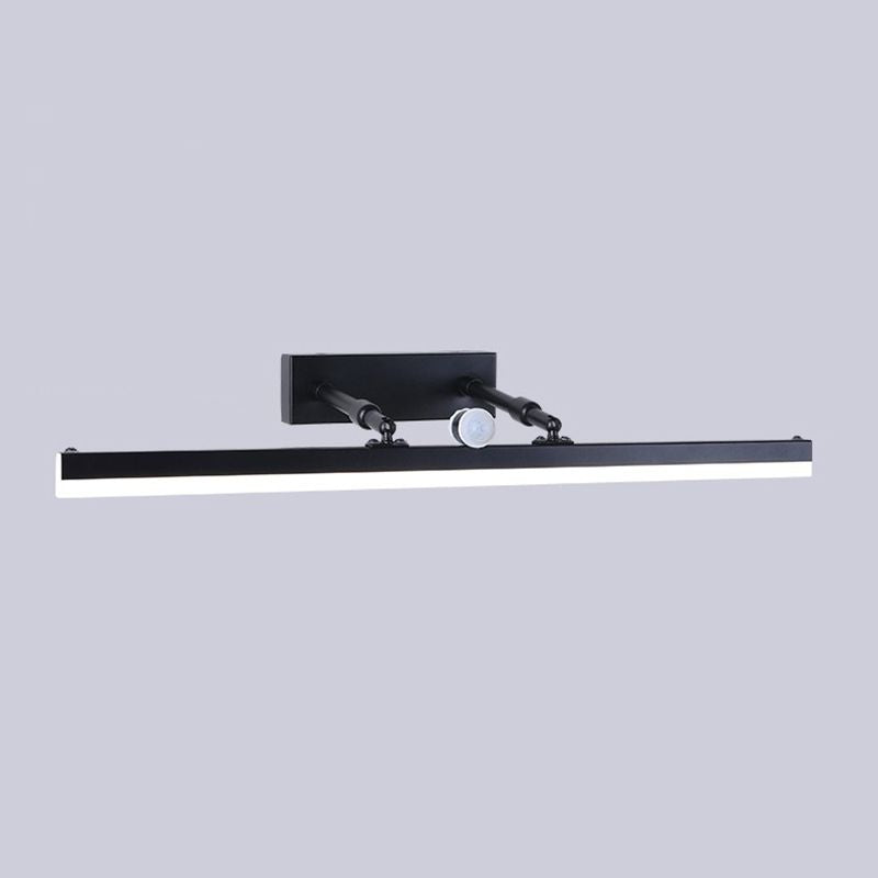 Modern Minimalist Style Linear Vanity Wall Light Fixtures Metal Lighting Fixture in Black Finish