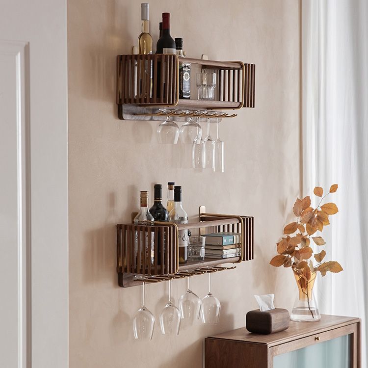 Wall Mounted Wine Bottle Rack Solid Wood Wine Bottle Rack for Home