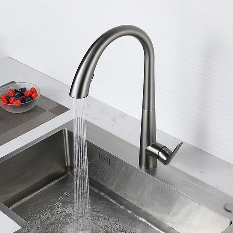 Modern Style Kitchen Faucet 304 Stainless Steel Single Handle Gooseneck Kitchen Faucet