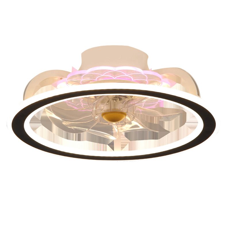 Hoop Shaped Dining Room Fan Lighting Acrylic LED Minimalist Semi Flush Mounted Ceiling Light