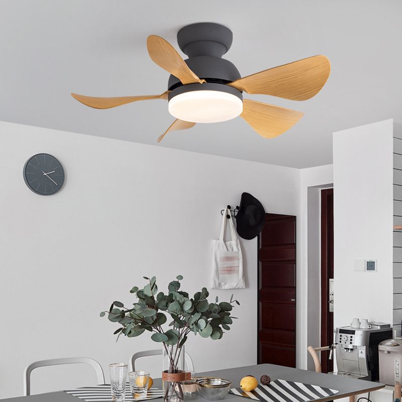 Nordic Style Ceiling Fan Lamp Circle Shape Ceiling Fan Light for Living Room