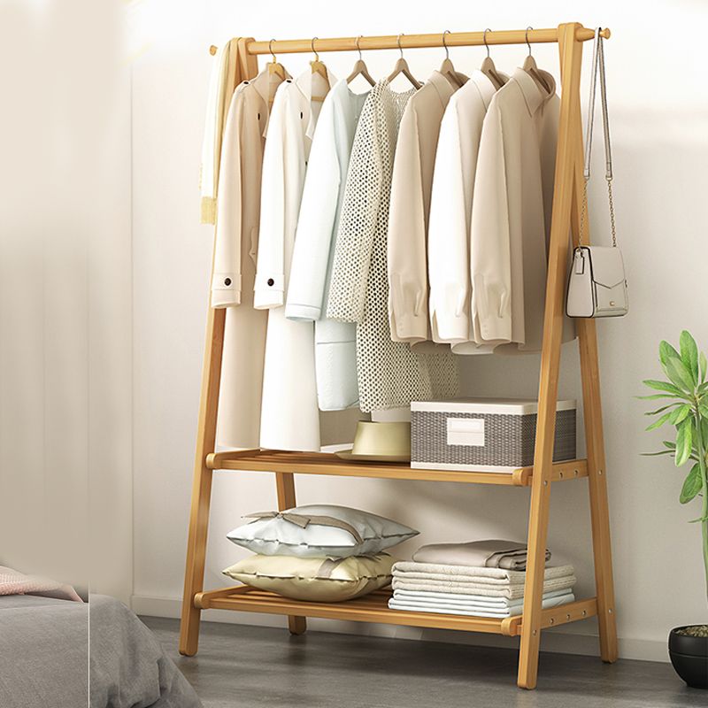 Scandinavian Hall Tree Wood Free Standing Storage Shelf Organizer Coat Hanger