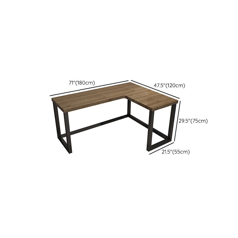 Modern L-Shape Office Desk Solid Wood Writing Desk for Home Office