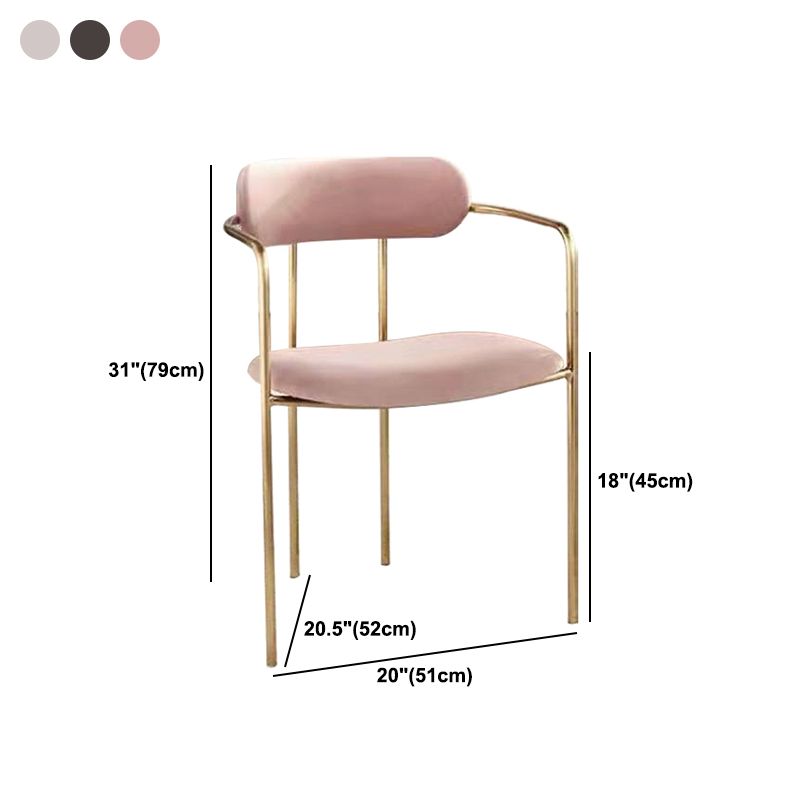 Glam Style Dining Arm Chair Upholstered Dining Armchair for Indoor