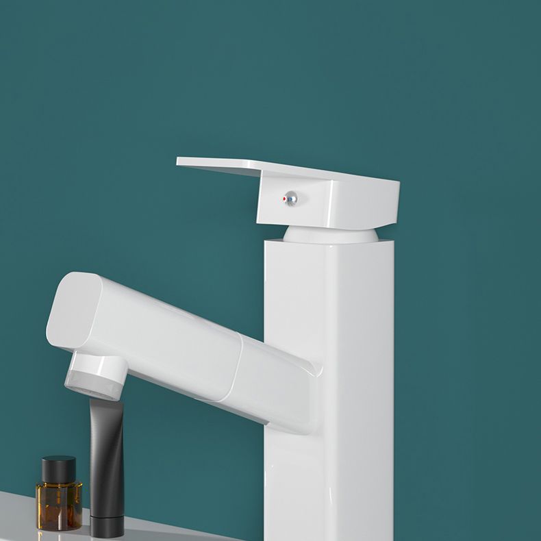 Square Brass Bathroom Sink Faucet with 1-Handle Swivel Spout Sink Faucet