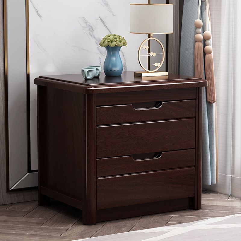 2 - Drawers Contemporary Nightstand Antique Finish Night Table