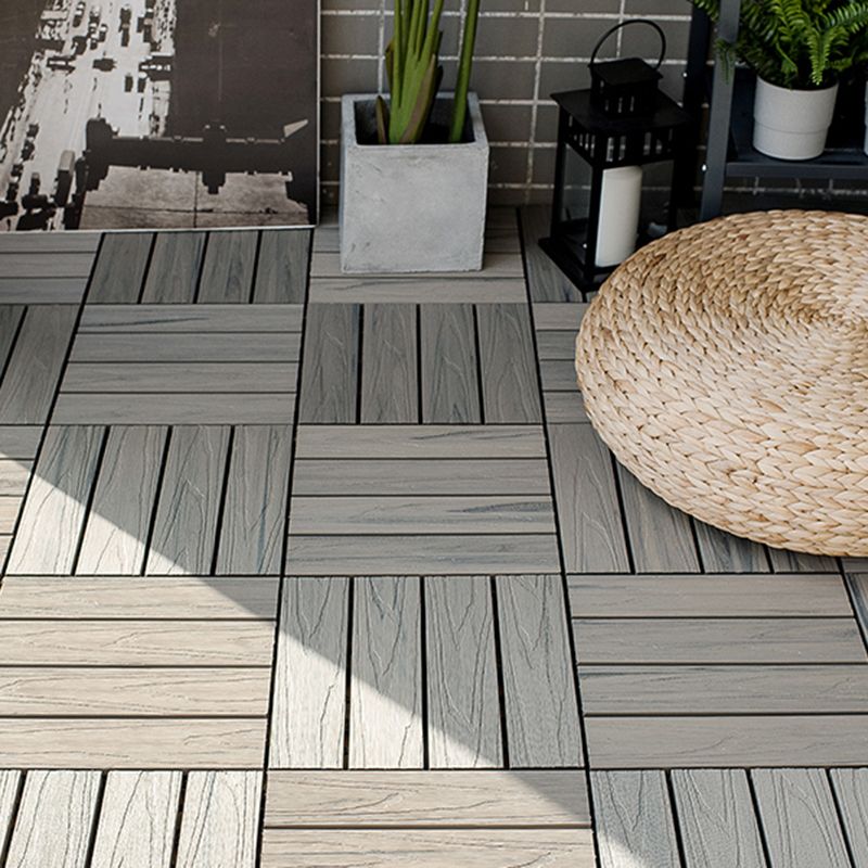 Square Decking Tiles Interlocking Striped Pattern Deck Plank